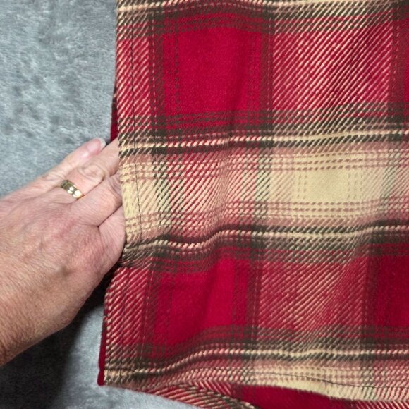 Orvis Shirt Mens Large Red Plaid Heavy Flannel Button Down Big Bear Shacket - Picture 4 of 9